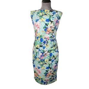 Carmen Marc Valvo pastel floral retro bombshell Spring/Summer Dress Fits Small